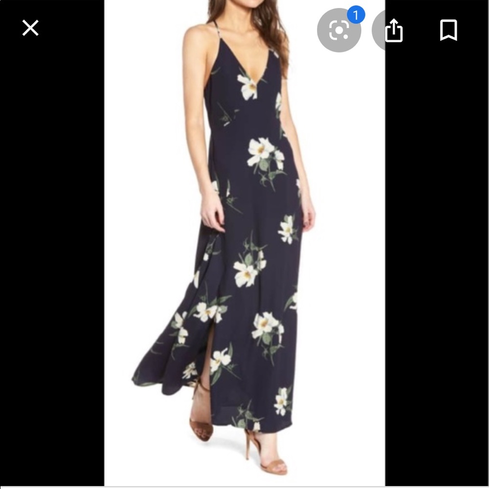 Storee Navy Floral Maxi Dress
